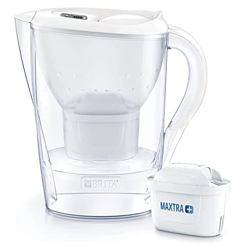 Image of BRITA Marella fridge water filter jug for reduction of chlorine, limescale and impurities, Includes 1 x MAXTRA+ filter cartridges, 2.4 L -White