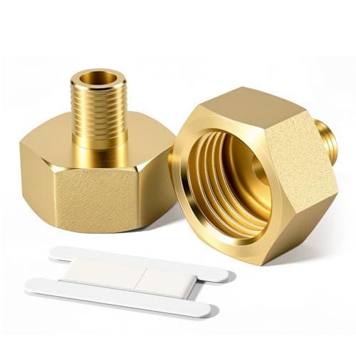 Image of Bwintech 2 Pcs 1/2" Female to 1/8" Male BSP Thread Brass Hex Nipple Reducing Connector for Pipe Connecting Conversion