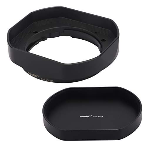 Image of Haoge LH-X35B Metal Square Bayonet Lens Hood for Fujinon XF35mmF2 R WR XF23mmF2 R WR XC 35mm F2 (XC35mmF2), Fuji 35mm F2 Hood, 23mm F2 Lense Hood, Replaces Fujifilm LH-XF35-2 LH XF35 2 Hood Shade