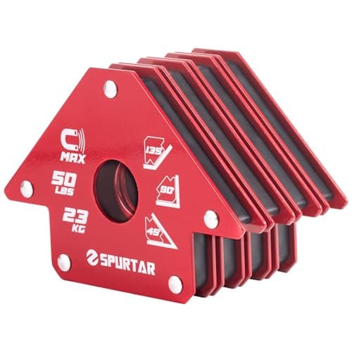 Image of Spurtar 4pcs 23kg/50lb Welding Magnets, Strong Magnetic Holder Magnet Set, Metal Working Tool, Welding Accessories for Workshop, Holders 45 90 135 Degree