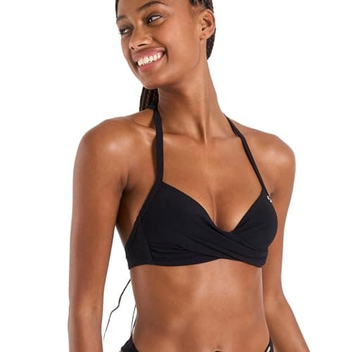 Image of Banana Moon Women's EYRO Black Bikini Top, Noir, XL/42