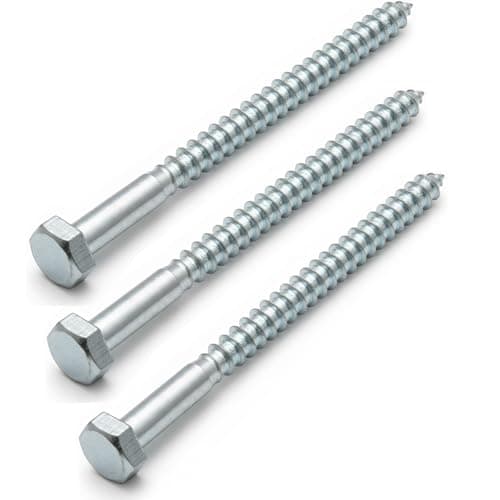 Image of AMLOOPH M8 x 100mm Coach Screws, 10 Pack Heavy Duty Hex Head Lag Bolts 100mm - Zinc Plated Steel Half Thread M8 Self-Tapping Wood Screws for Wood, Brick & Masonry Fixing – Fence, Shelving, Decking