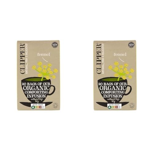 Image of Clipper Organic Fennel Tea Bags | 20 Infusion Teabags | Pure Caffeine Free Tea for Home or Office | Eco-Conscious Herbal Tea Bags | Natural, Unbleached, Plant-Based & Biodegradable in Heat Sealed Bags