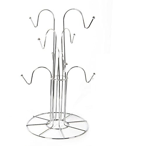 Image of Stylish 6/8 Cup OR Banana Mug Tree Chrome Wire Stand Holder for Home BAR Restaurants (8 Cup Tree)