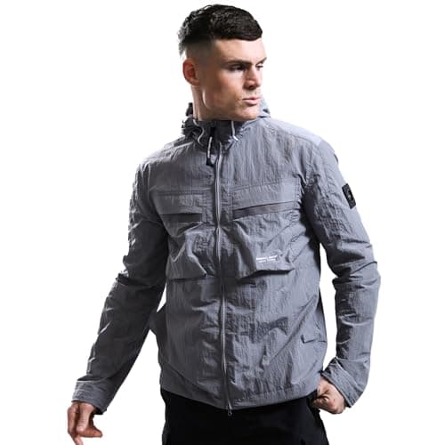 Image of Marshall Artist Sicuro Hooded Overshirt, Volcanic Grey (UK, Alpha, M, Regular, Regular, Volcanic Grey)
