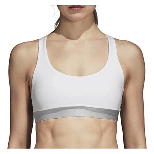 Image of adidas Women's All Me VFA Sport Bra with Light Support, Womens, DM7206, White/Legend Ink, XS