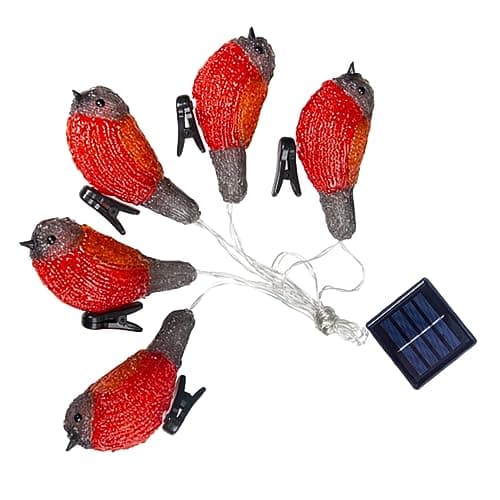 Image of MAGICLULU Solar Energy Outdoor Lamp String LED String Light Robin Shaped Acrylic Plastic Waterproof Appearance Unique Warm Atmosphere Patio Party 5V Ip65