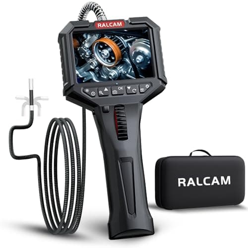 Image of RALCAM Two-Way Articulating Borescope, 3.5" Industrial Endoscope Camera with Light Semi-Rigid Video Inspection for Automotive Engine, HVAC, Mechanical, Wall
