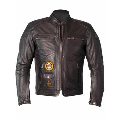 Image of Helstons Tracker Motorcycle Leather Jacket, black, M