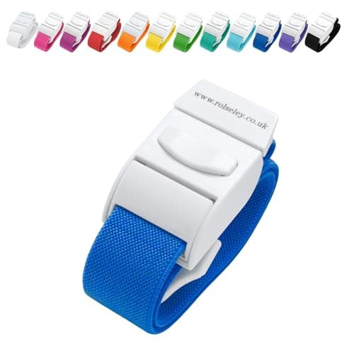 Image of ROLSELEY Quality Medical Tourniquet with Quick Release Buckle and Latex Free Polyester Elastic Band for NHS Nurse, Midwife, A&E, Paramedic, Phlebotomist, Medical Student and Doctor (Blue)