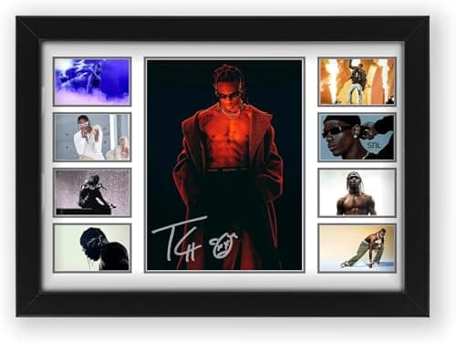 Image of Travis Scott Signed Poster Print - Limited Edition Autograph Fan Gift – Collectible Memorabilia Merchandise (Unframed A4 (30x21cm))