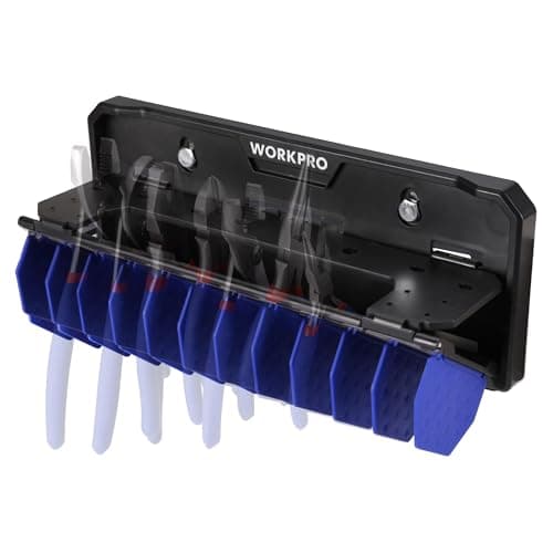 Image of WORKPRO Foldable Pliers Holder, 340mm Multi-Purpose Wall Mount Tool Organizer, Garage Hand Tool Organiser Rack for Screwdriver Holder, Workshop Tools Storage