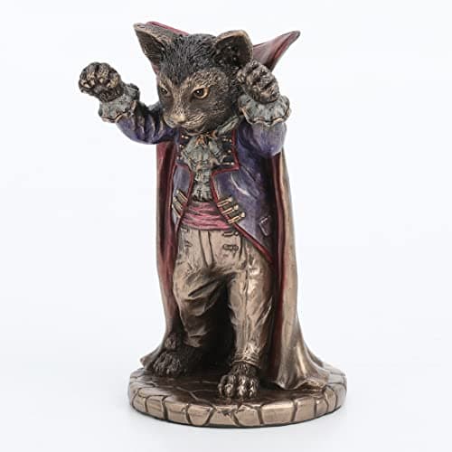Image of Veronese Design 5 Inch Vampire Cat Nosferatu Spooky Animal Figurine Bronze Finish