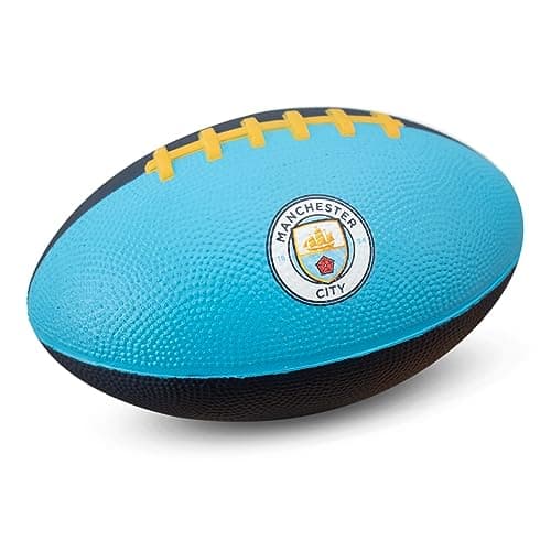 Image of Hy-Pro Officially Licensed Manchester City F.C. Mini Foam American Football | Man City, Foam, Soft, Indoor and Outdoor Play, Adults, Kids, Youth