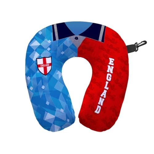 Image of L&S PRINTS FOAM DESIGNS England - Euro's - Football - Retro Shirt Design Travel Neck Pillow - Neck Support Cushion