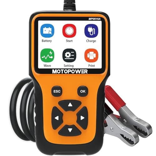 Image of MOTOPOWER MP0515A 12V Car Battery Tester Automotive 100-2000 CCA Battery Load Tester Auto Cranking and Charging System Test Scan Tool Digital Battery Alternator Analyzer