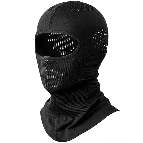 Image of Mulor Balaclava Full Face Mask for Motorbike Cycling Ski Mask for Men Women Breathable Black