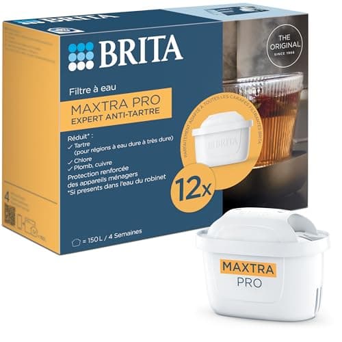 Image of BRITA MAXTRA PRO Extra Limescale Protection Filter Cartridge Pack of 12 (Year Pack) - Replacement Water Filters for All BRITA Jugs - Limescale Reduction & Ultimate Device