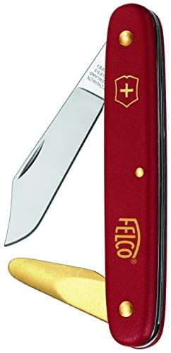 Image of FELCO All Purpose Budding Knife Knife Model 39110 32mm Brass Bark Opener 51mm Stainless Blade Nurseries Gardening Grafting Forestry Planting Olive Grove Vine Yard Made in Switzerland