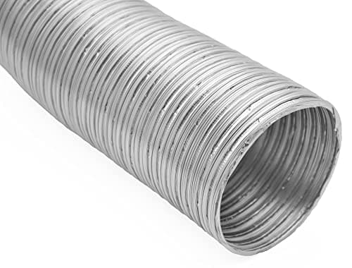 Image of H&C VENT 125mm / 5 inch Ducting Pipe │ Flexible Aluminium Tube │ Aircon Duct Hose │ Ventilation Flex Exhaust Pipe │ Tumble Dryer, Gas Cooker, Extractor Fan, Air Conditioning Conditioner (Air con, AC)