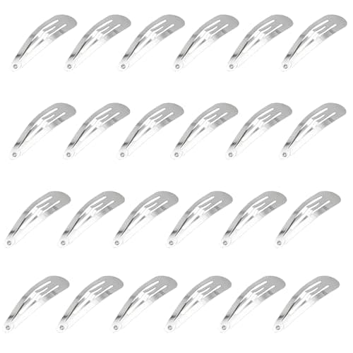 Image of 30Pcs Silver Hair Clips | 5cm Snap Hair Clips for Women & Girls | No-Slip Hair Accessories for Daily Use & DIY Styling