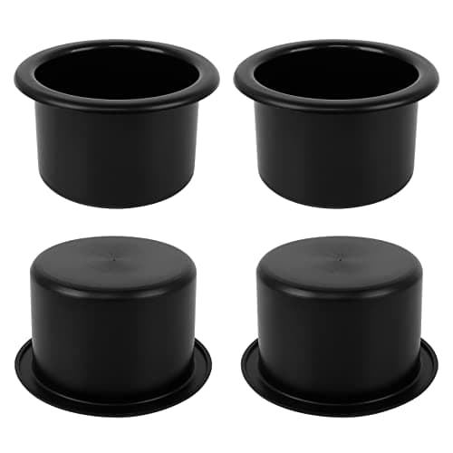Image of 4 Pieces Plastic Cup Holder Inserts, 87mm Diameter Table Cup Holder Insert Black Car Drinks Holder for Sofa Couch RV Boat