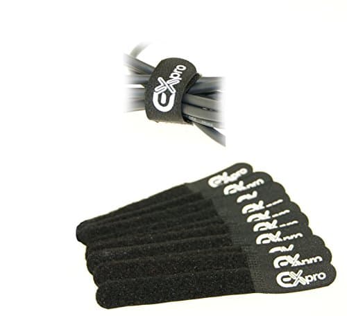 Image of Ex-Pro® Reusable Hook & Loop Self-Gripping Cable Ties 150mm x 20mm - 10 Pack Black [Bulk Pack]