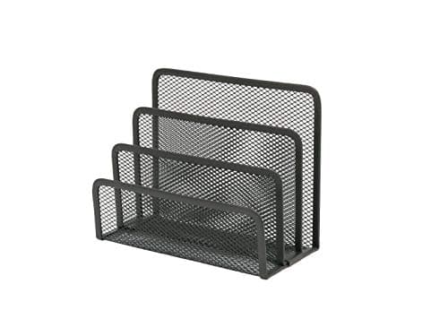 Image of OSCO Wire Mesh Letter Holder – 3-Slot Wiremesh Document Organiser & Mail Sorter for Desk, Envelopes & Paperwork, Compact Desktop File Storage – Graphite