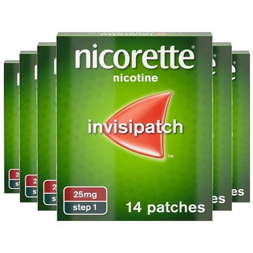 Image of 6 x Nicorette Step 1 Invisi 25mg Patch Nicotine 14 Patches