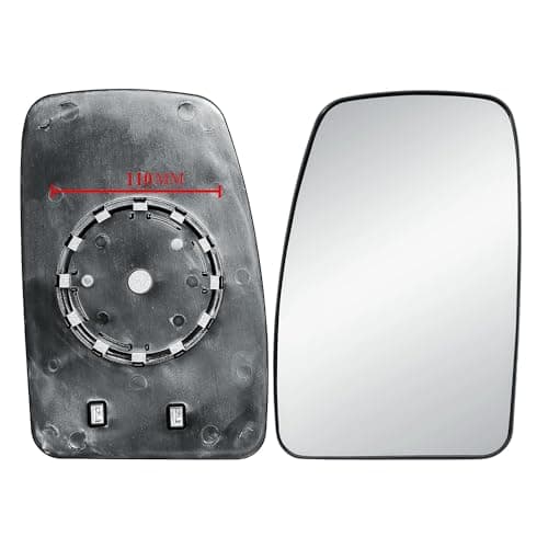 Image of Side Door Wing Mirror Replacement Glass 110mm Left Passenger N/S Side Heated with Back Plate for Renault Master Vauxhall Movano Nissan NV400 Interstar 2010-2024