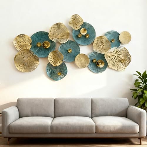 Image of Blissio Large Wall Art,Wall Art for Living Room,3D Lotus Leaf Design - Room Decor,Can be Hung Vertically and Horizontally,for Sofa Background Wall,Corridor,Study Room Home Decoration - 130CM