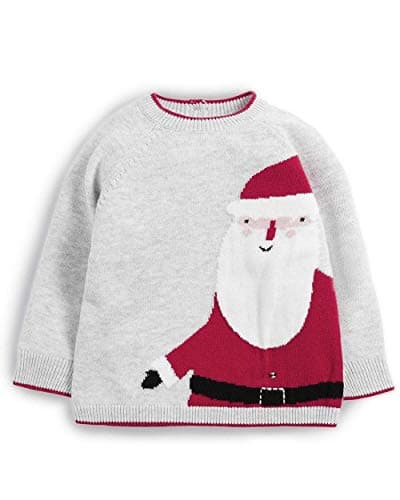 Image of Katies Playpen - Baby Best Buys Mamas & Papas Knitted Christmas Santa Claus Grey Jumper 100% Cotton - Newborn