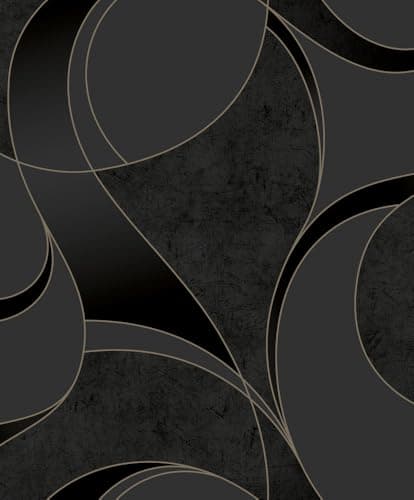 Image of Grandeco Linares Blown Vinyl Textured Wallpaper, Black