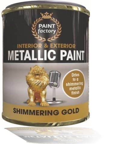 Image of HitlineUK 300ml Metallic Gold Paint for metal Shimmering Metallic Finish Interior & Exterior