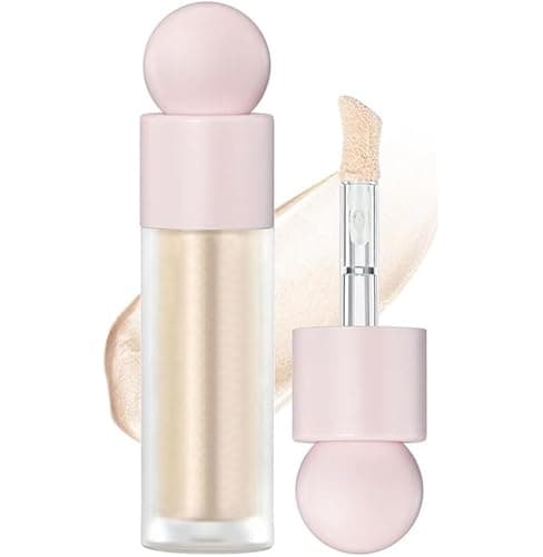 Image of Liquid Highlighter - Contour Face Stick/Shimmer Cream Makeup, Glitter Luminizer With Cushion Applicator, Natural Looking Bronzer (01 Moonlight)