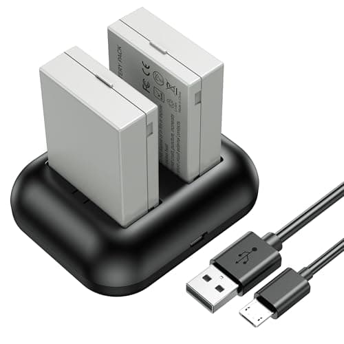 Image of ENEGON LP-E8 Battery 2-Pack & Dual Rapid Charger for Canon EOS 550D, 600D, 650D, 700D, Rebel T2i, T3i, T4i, T5,Kiss X4, X5, X6, X6i, X7i, DSLR Camera.