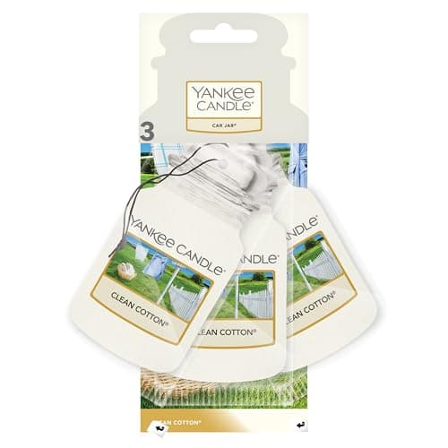 Image of Yankee Candle Car Jar Scented Air Freshener | Clean Cotton | 9 Count