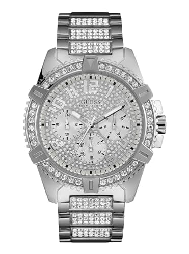 Image of GUESS Watches Gents Frontier Mens Analogue Quartz Watch with Stainless Steel Bracelet W0799G1