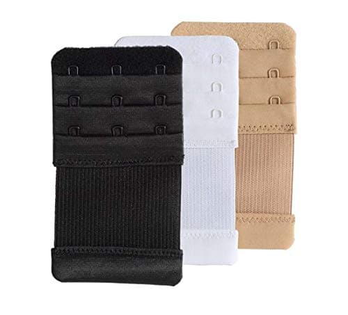 Image of SAMGU Bra Extenders, 3 Hook Bra Extender Soft Stretchy Bra Extension Strap (White,black and Skin Color)