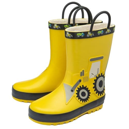 Image of NorthSole Kids Wellies Boys & Girls Childrens Rubber Wellington Boots - Tractor - UK 8