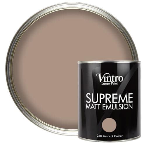 Image of Vintro | Luxury Matt Emulsion | Light Brown | Smooth Chalky Finish | Multi Surface Paint | for Walls, Ceilings, Wood and Metal | 1L (Cafe au Lait)