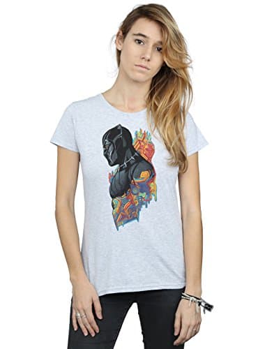 Image of Marvel Women's Black Panther Profile T-Shirt Sport Grey Small