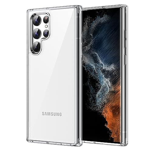 Image of JETech Case for Samsung Galaxy S22 Ultra 5G 6.8-Inch, Non-Yellowing Shockproof Bumper Protective Phone Cover, Anti-Scratch Hard PC Back (Clear)