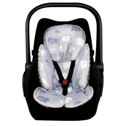 Image of TANOFAR Infant Car Seat Head Support, Soft Baby Carseat Head & Body Support, Baby Car Seat Insert Cushion for Newborn Boys (Elephant)