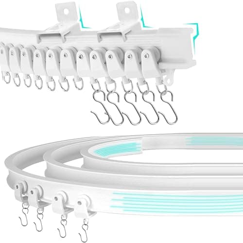 Image of 3.5 Meter Flexible Curtain rail track [WALL MOUNT] - White Heavy duty curtain track for Bay windows, Rooms, Divider, RV & Shower curtain rail track - Swish curtain track - Bay window curtain rail