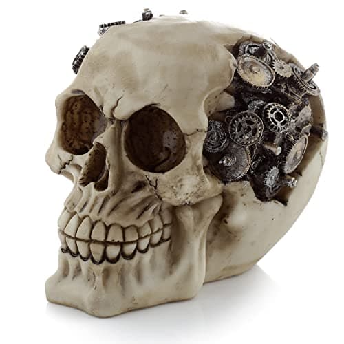 Image of Puckator Steampunk Style Skull with Cogs and Gears - Home Decoration - Steampunk Skull - Ornaments - Resin - Home Accessories - Living Room Accessories - Human Skeleton - Goth Gifts For Men