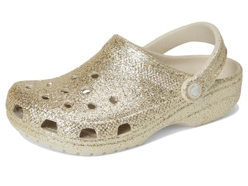 Image of Crocs Unisex Kids, Classic Chunky Glitter Clog K, Sandstone, 11 UK Child