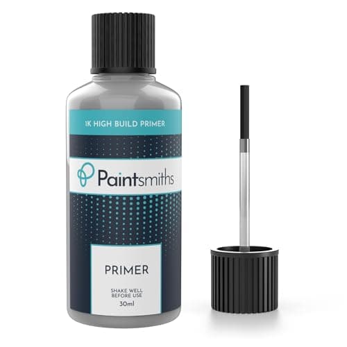 Image of Paintsmiths Grey Primer - 30ml Bottle & Brush - High Build Primer - Car Paint Touch Up - Scratch & Chip Repair - Fast Drying