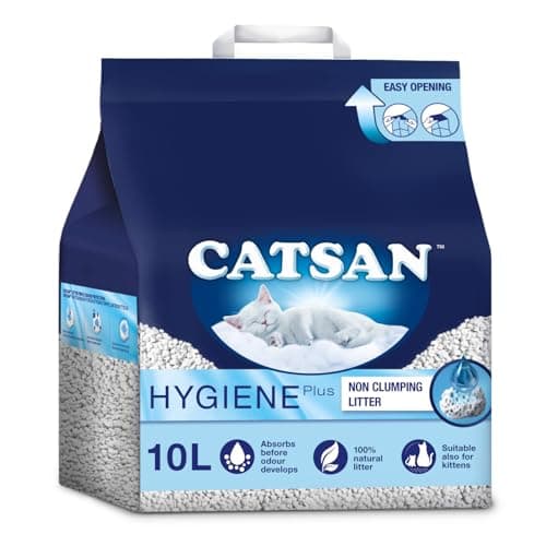 Image of Catsan Hygiene Non-Clumping Cat Litter, 100 Percent Natural, Absorbent, 10 Litre, White