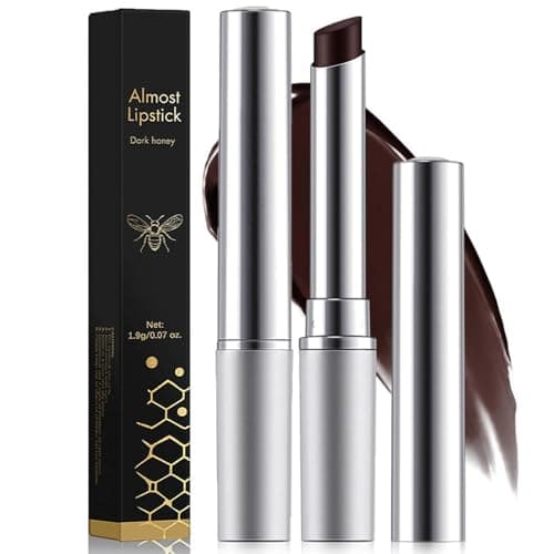 Image of Honey Lipstick Tinted Lip Balm - Hydrating Lipstick For Dry Lips/Moisturizing Lip Color, Nourishing Lip Balm Natural Black Cherry Tint LipCare Makeup (Black)